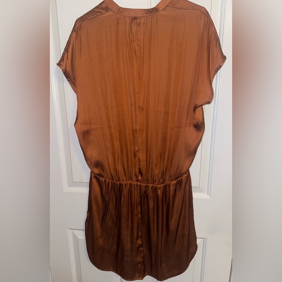 H&M satin effect bronze dress, SZ 10 - Picture 2 of 4
